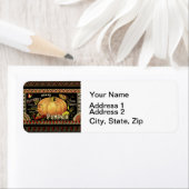 Citrouille Étiquette Antique marque de papillon (En situation)