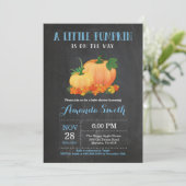 Citrouille Fall Boy Baby shower Invitation (Debout devant)
