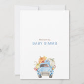 Citrouille Fall Boy Baby shower Invitation Blue Tr (Dos)