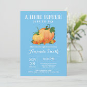 Citrouille Fall Boy Baby shower Invitation Card (Debout devant)