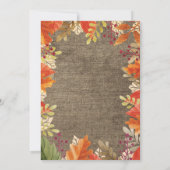 Citrouille Fall Burlap Invitation Baby shower de g (Dos)