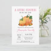 Citrouille Fall Girl Baby shower Invitation Card (Debout devant)