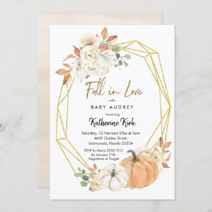 Citrouille Fall in Love Baby shower Invitation