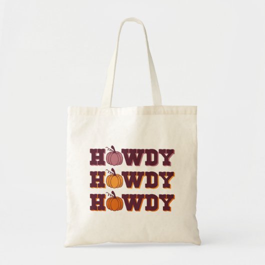 Citrouille Fall Sac fourre-tout Howdy (Devant)