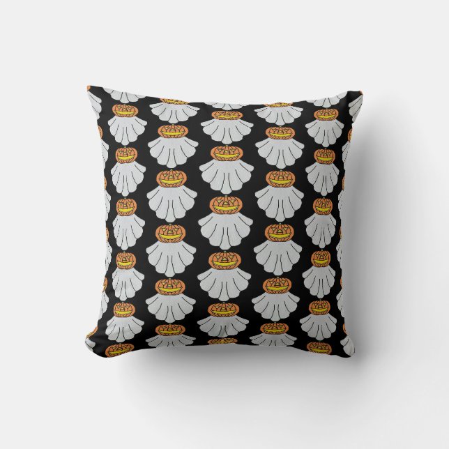Citrouille Fantôme (noir) - Coussin (Recto)