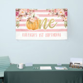 Citrouille floral 1er anniversaire Bannière - Pink (Salon professionnel)