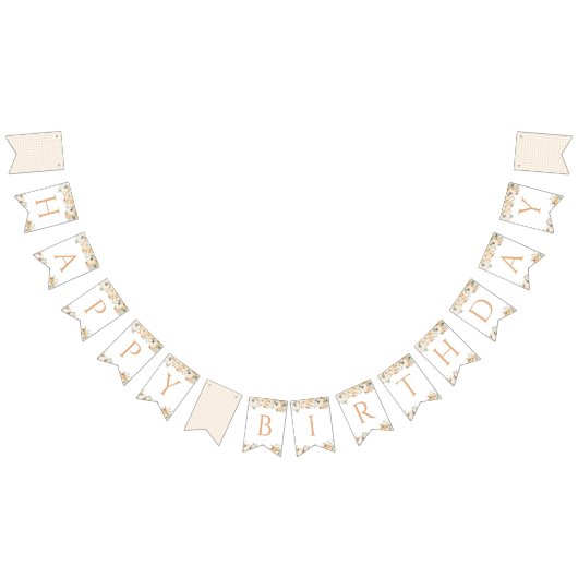 Citrouille Floral Bonne Bannière d'anniversaire (Tout)