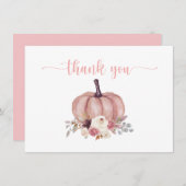 Citrouille Floral, Douche Rustique, Merci d'annive (Devant / Derrière)