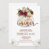 Citrouille Floral Friendsgiving Diner Invitation (Devant / Derrière)