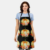 Citrouille floral noir tablier (Porté)