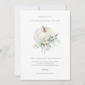 Citrouille Floral Thanksgiving Dîner Invitation (Devant)