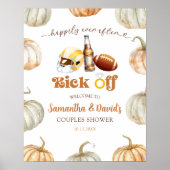 Citrouille Footballs Couple Douche Affiche de bien (Devant)