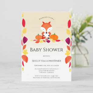 Citrouille Fox Fall Baby shower Invitation
