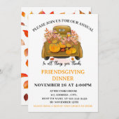 Citrouille Friendsgiving Diner party Invitation (Devant / Derrière)