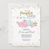 Citrouille Genre Révéler Rose Bleu Invitation (Devant)