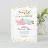 Citrouille Genre Révéler Rose Bleu Invitation (Debout devant)