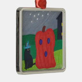 Citrouille Ghost et Wizard Chat Halloween Ornement (Droite)