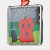 Citrouille Ghost et Wizard Chat Halloween Ornement (Gauche)