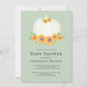 Citrouille Green Couples Baby shower Invitation (Devant)