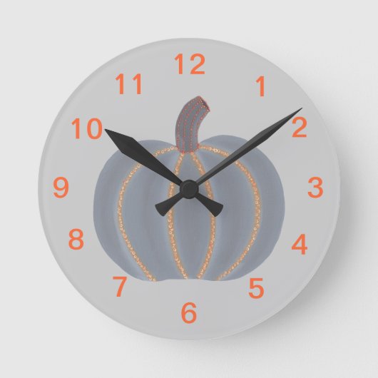 Citrouille gris Orange Trim Horloge Halloween (Recto)