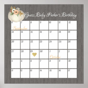 Citrouille Guess Baby's due date Poster
