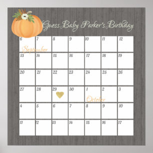 Citrouille Guess Baby's due date Poster