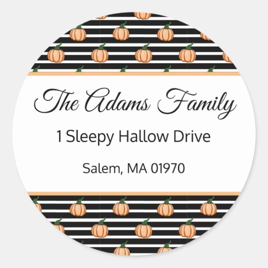 Citrouille Halloween avec Étiquette de adresse de  (Devant)