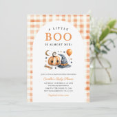 Citrouille Halloween Baby shower Invitation (Debout devant)