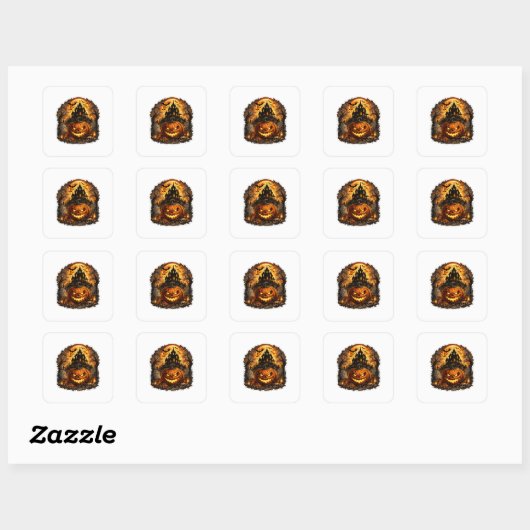 🎃 Citrouille Hantée Halloween Autocollant Vinyle (Feuille)