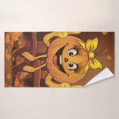 Citrouille heureuse. (Serviette de bain)