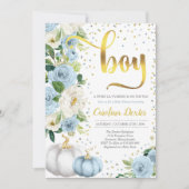 Citrouille Invitation Baby shower Boy Fall Showcas (Devant)