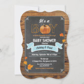 Citrouille invitation baby shower chalet en bois r (Devant)