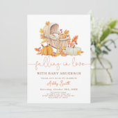 Citrouille Invitation baby shower tombé en amour A (Debout devant)