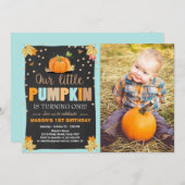 Citrouille Invitation d'anniversaire Garçon Annive (Devant / Derrière)