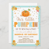 Citrouille Invitation d'anniversaire Garçon Annive (Devant / Derrière)