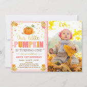 Citrouille Invitation d'anniversaire Pink Premier  (Devant)