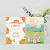 Citrouille Invitation d'anniversaire Pink Premier  (Debout devant)
