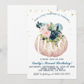 Citrouille Invitation pour le deuxième anniversair (Devant / Derrière)