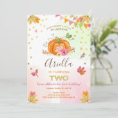 Citrouille Invitation pour le deuxième anniversair (Debout devant)