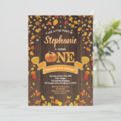 Citrouille invitation pour le premier anniversaire (Debout devant)