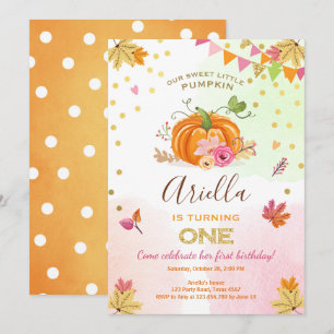 Citrouille Invitation pour le premier anniversaire