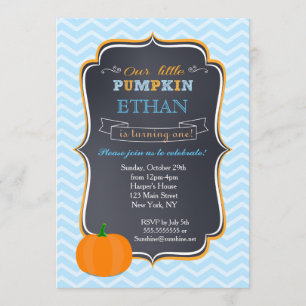 Citrouille Invitations d'anniversaire pour garçon