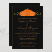 Citrouille Mariage de automne Invitation (sombre) (Devant / Derrière)