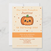 Citrouille mignon 1er anniversaire Invitation (Devant)