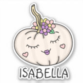 Citrouille mignon avec le nom Sticker personnalisé (Devant)