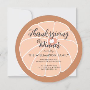 Citrouille moderne Thanksgiving Diner Invitation