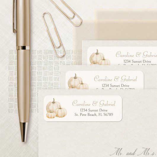 Citrouille Neutre Élégant Étiquette de adresse