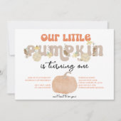 Citrouille neutre Premier Invitation d'anniversair (Devant)