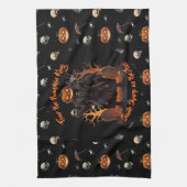 🖤 Citrouille noir King serviette de cuisine 🎃 (Vertical)