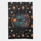 🖤 Citrouille noir King serviette de cuisine 🎃 (Vertical)